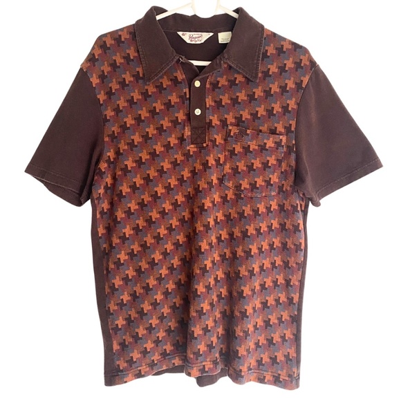 Original Penguin Other - Men's Brown Original Penguin MCM Retro Patterned Polo Shirt - Medium
